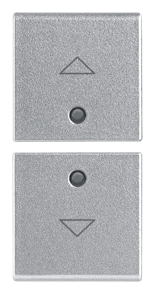 Due mezzi tasti intercambiabili 1 modulo simboli freccia Silver per impianti elettrici