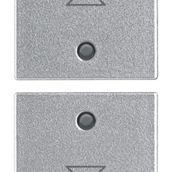 Due mezzi tasti intercambiabili 1 modulo simboli freccia Silver per impianti elettrici