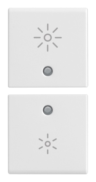 Due mezzi tasti dimmer 1 modulo bianco per comando illuminazione regolabile