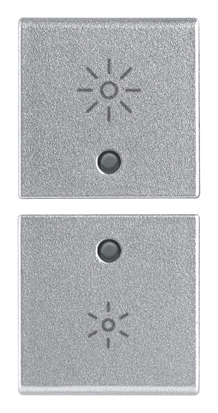 Due mezzi tasti dimmer 1 modulo colore silver per comando luci
