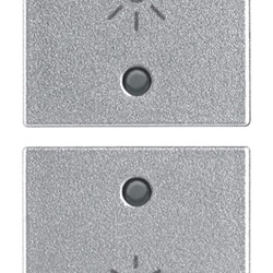 Due mezzi tasti dimmer 1 modulo colore silver per comando luci