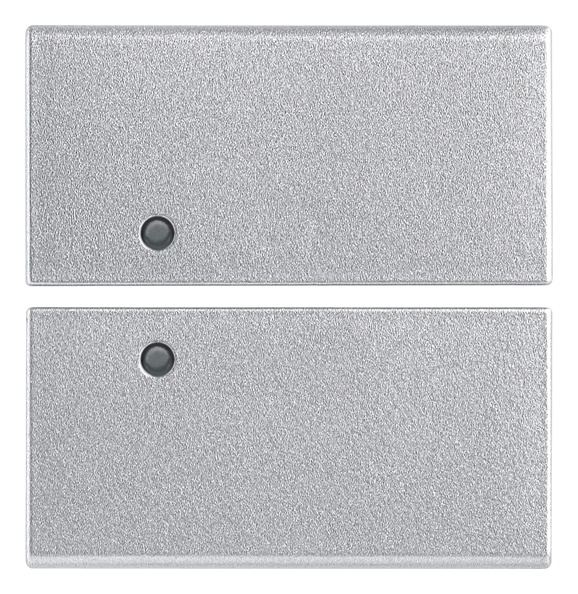 Due mezzi tasti 2 moduli neutro personalizzabili Silver per impianti elettrici