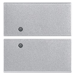 Due mezzi tasti 2 moduli neutro personalizzabili Silver per impianti elettrici