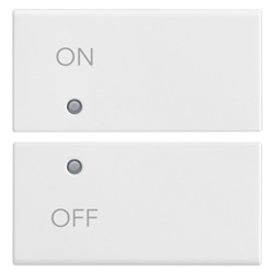 Due mezzi tasti 2 moduli simboli ON OFF bianco per interruttori elettrici
