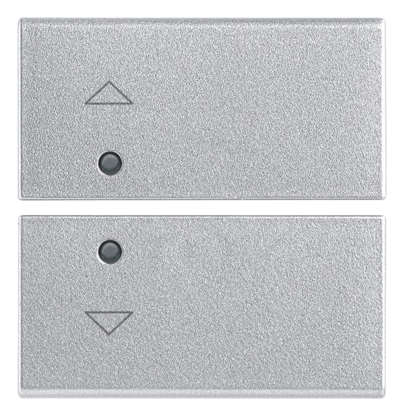 Due mezzi tasti intercambiabili 2 moduli simboli frecce colore silver per interruttori