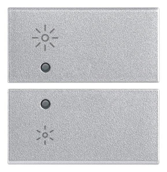 Due mezzi tasti dimmer 2 moduli Silver per interruttori modulari