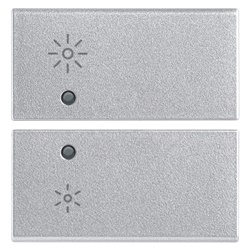 Due mezzi tasti dimmer 2 moduli Silver per interruttori modulari
