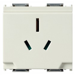 Presa SICURY 2P+T 15A 250V standard Australia bianco 2 moduli