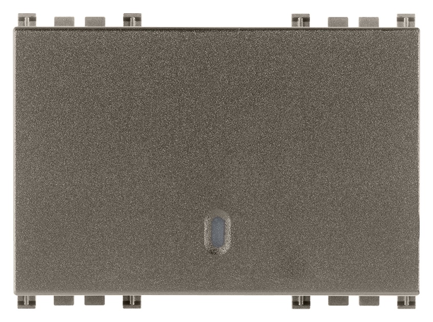 Tasto intercambiabile 3 moduli illuminabile metallo per impianti elettrici