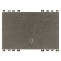 Tasto intercambiabile 3 moduli illuminabile metallo per impianti elettrici