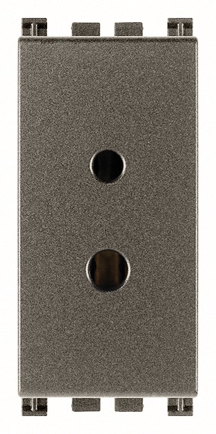 Presa polarizzata 2P 6A 24V SELV Metal per impianti Hi-Fi filodiffusione