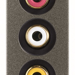 Presa 3 connettori RCA metal morsetti a vite per collegamenti audio video