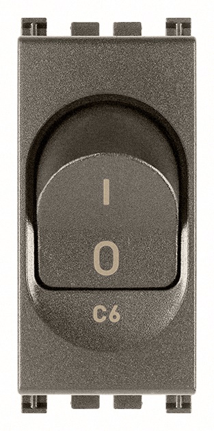 Interruttore magnetotermico 1P+N C6 120-230V 50-60Hz uso elettrico metallico