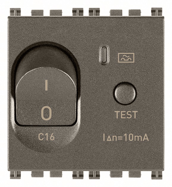 Interruttore magnetotermico differenziale 1P+N C16 10mA 2 moduli Metal per protezione impianti elettrici