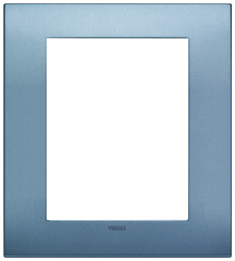 Placca Classic 8 moduli blu matt in tecnopolimero per installazioni elettriche