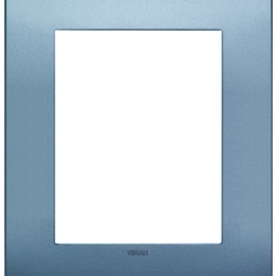 Placca Classic 8 moduli blu matt in tecnopolimero per installazioni elettriche
