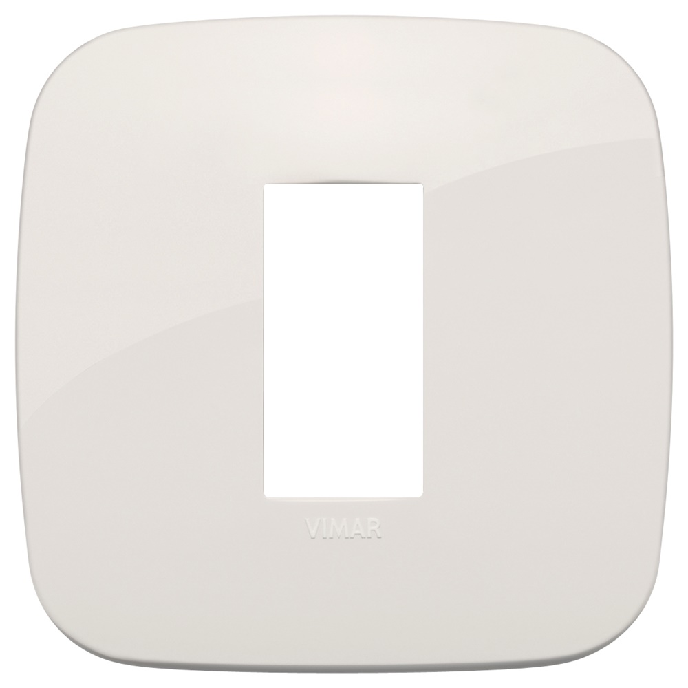 Placca Round 1 modulo tecnopolimero colore avorio per impianti elettrici