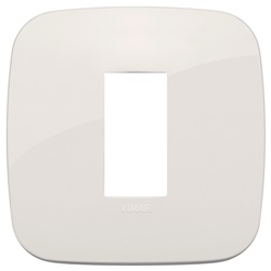 Placca Round 1 modulo tecnopolimero colore avorio per impianti elettrici