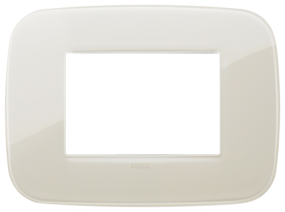 Placca Round 3 moduli tecnopolimero Reflex avorio per impianti elettrici