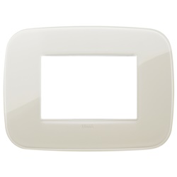 Placca Round 3 moduli tecnopolimero Reflex avorio per impianti elettrici