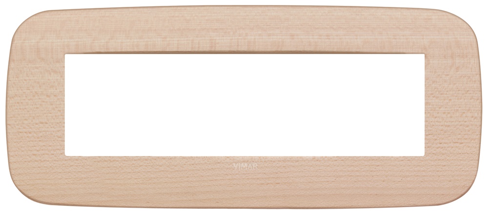Placca Round 7 moduli legno naturale acero per installazioni elettriche