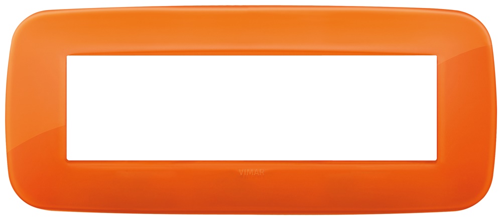 Placca Round 7 moduli tecnopolimero colore Reflex Orange per installazioni elettriche