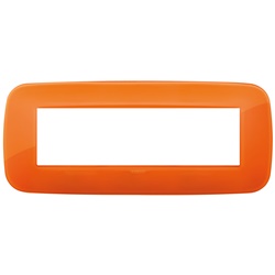 Placca Round 7 moduli tecnopolimero colore Reflex Orange per installazioni elettriche