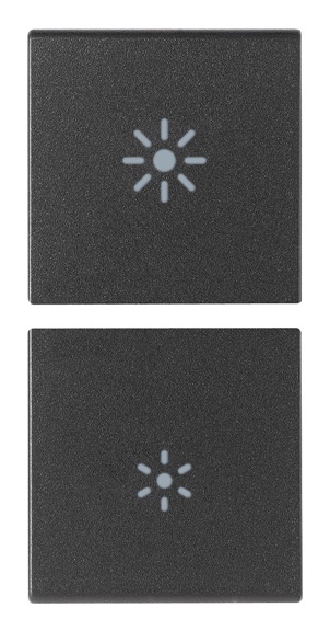Due mezzi tasti dimmer 1 modulo grigio per controllo illuminazione