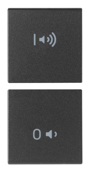 Due mezzi tasti intercambiabili 1 modulo simboli ON/OFF volume grigio per interruttori