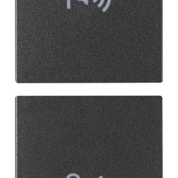 Due mezzi tasti intercambiabili 1 modulo simboli ON/OFF volume grigio per interruttori