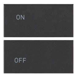 Due mezzi tasti 2 moduli simboli ON OFF grigio per comando interruttore quadro elettrico
