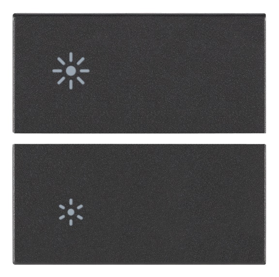 Due mezzi tasti dimmer 2 moduli grigio per controllo luminosità ambiente