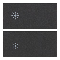 Due mezzi tasti dimmer 2 moduli grigio per controllo luminosità ambiente