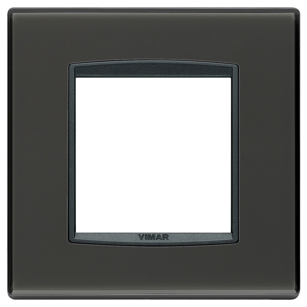 Placca Classic 2 moduli tecnopolimero Reflex antracite per installazioni elettriche