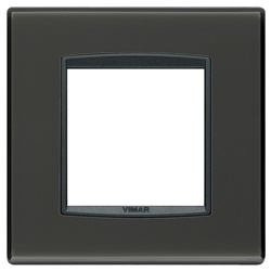 Placca Classic 2 moduli tecnopolimero Reflex antracite per installazioni elettriche