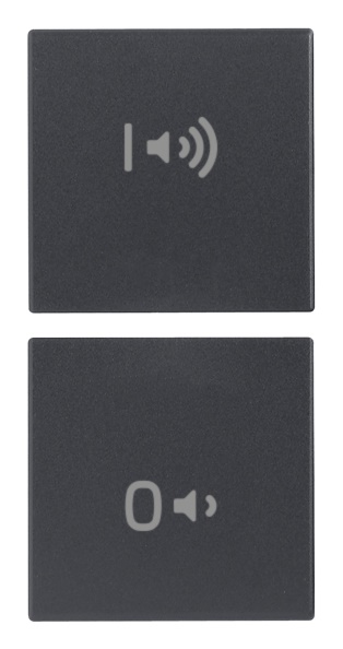 Due mezzi tasti 1 modulo ON/OFF volume grigio per comando audio