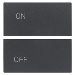 Due mezzi tasti 2 moduli simboli ON OFF grigio per impianti elettrici