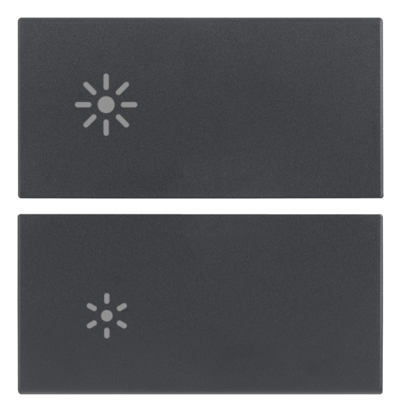 Due mezzi tasti dimmer 2 moduli grigio per comando luci regolabile