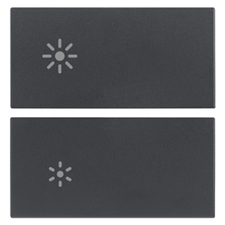 Due mezzi tasti dimmer 2 moduli grigio per comando luci regolabile