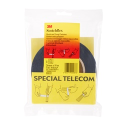 Fascetta Scotchflex nera 19 mm x 10 m riutilizzabile cablaggi elettrici telecomunicazioni