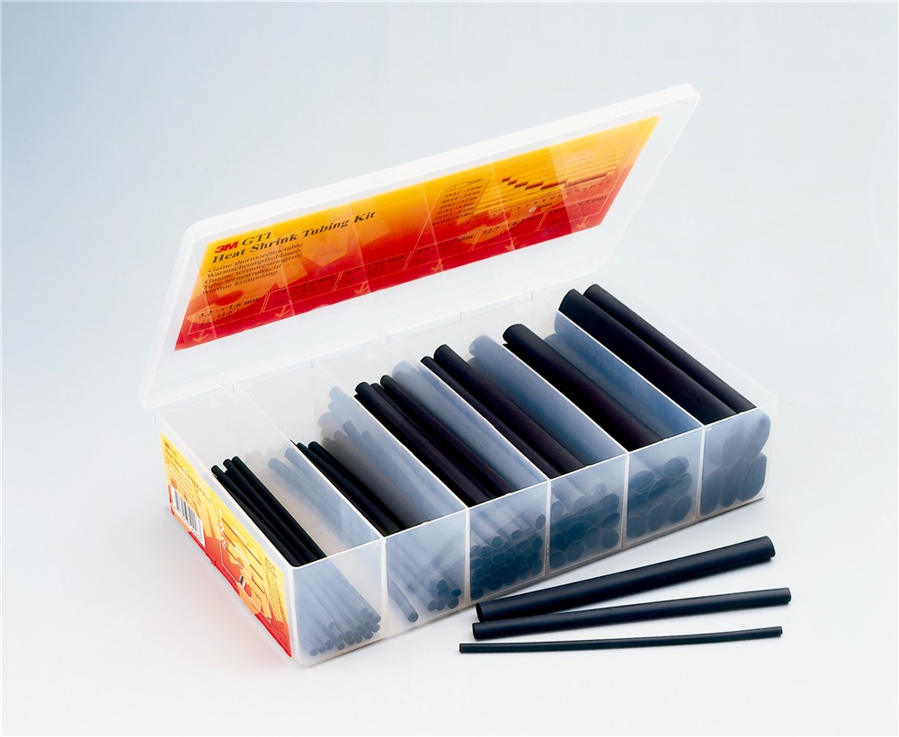 3M™ GTI Conferzione Kit Mix  - Guaine termorestringenti in spezzoni da 15cm già pronti - vari diametri - Colore Nero