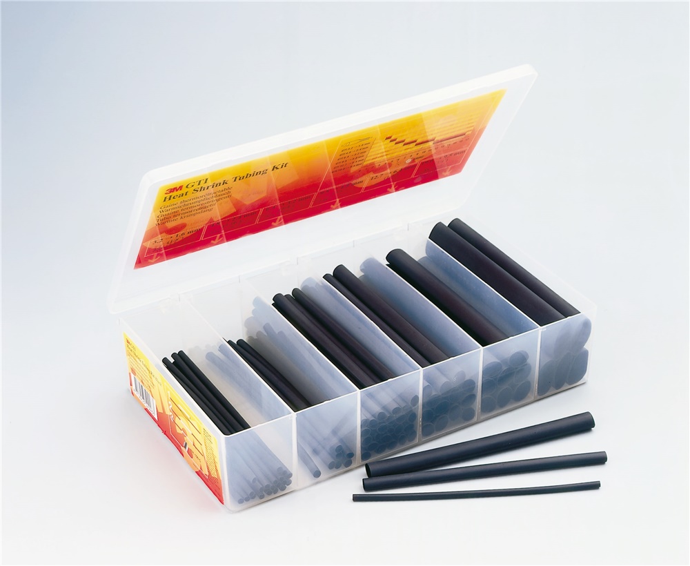 3M™ GTI Conferzione Kit Mix  - Guaine termorestringenti in spezzoni da 15cm già pronti - vari diametri - Colore Nero