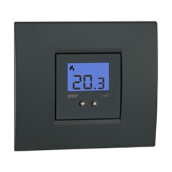 Termostato incasso CELO LCD 2 moduli 230V display blu blocco tastiera ambienti pubblici