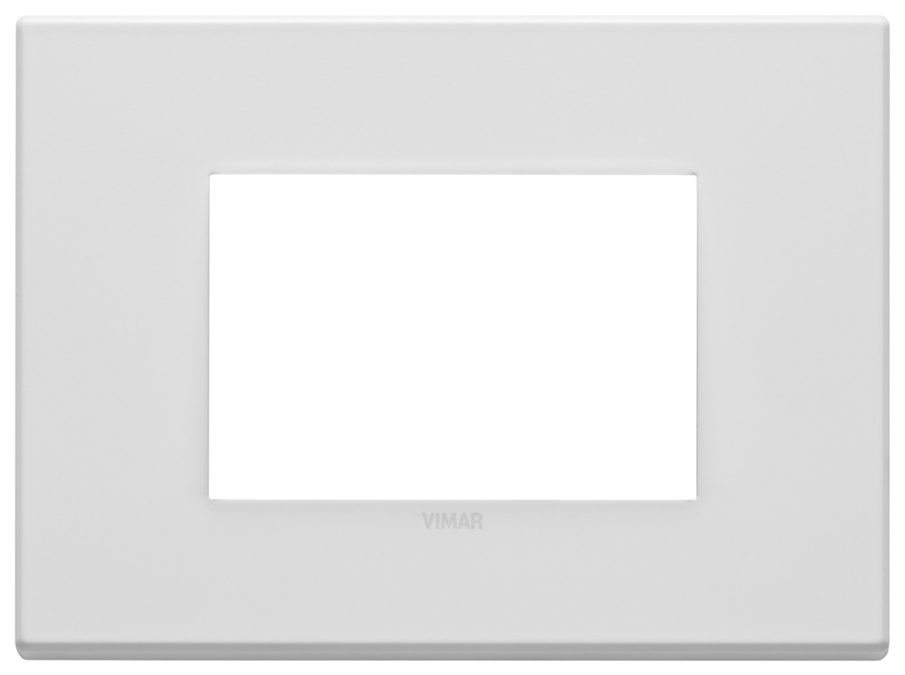 Placca 3 moduli metallo base bianco matt per installazioni elettriche interne
