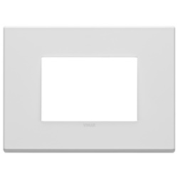 Placca 3 moduli metallo base bianco matt per installazioni elettriche interne
