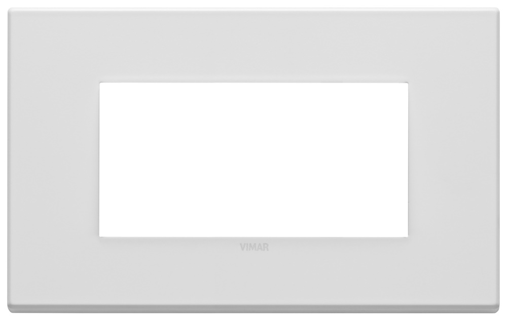 Placca 4 moduli metallo base bianco matt per installazioni elettriche