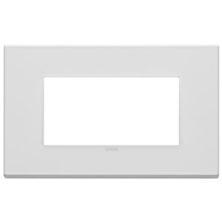 Placca 4 moduli metallo base bianco matt per installazioni elettriche