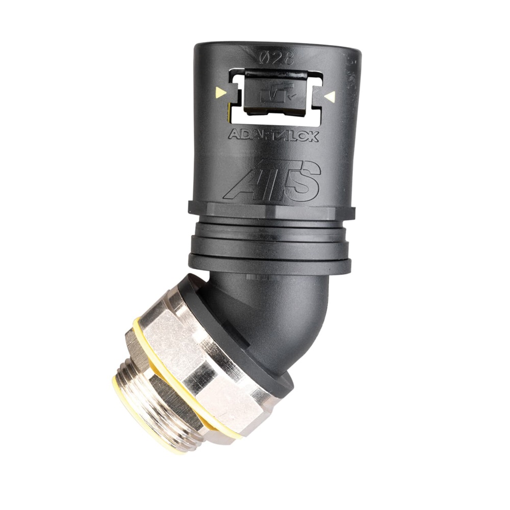 Adattatore cavo 45° filettatura M32 con guarnizione IP68/69, poliammide nero, per impianti elettrici