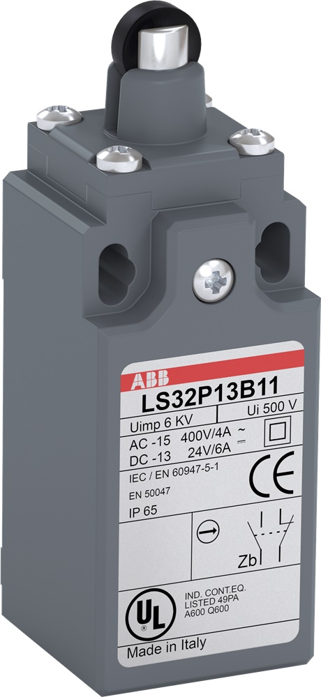 Finecorsa plastica LS31P13B11 30mm attuatore rullo contatti N.O./N.C. per impianti elettrici
