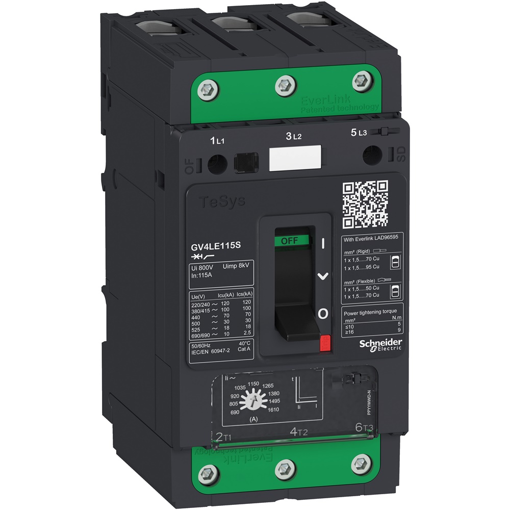 Interruttore salvamotore magnetico 80A 50kA Everlink